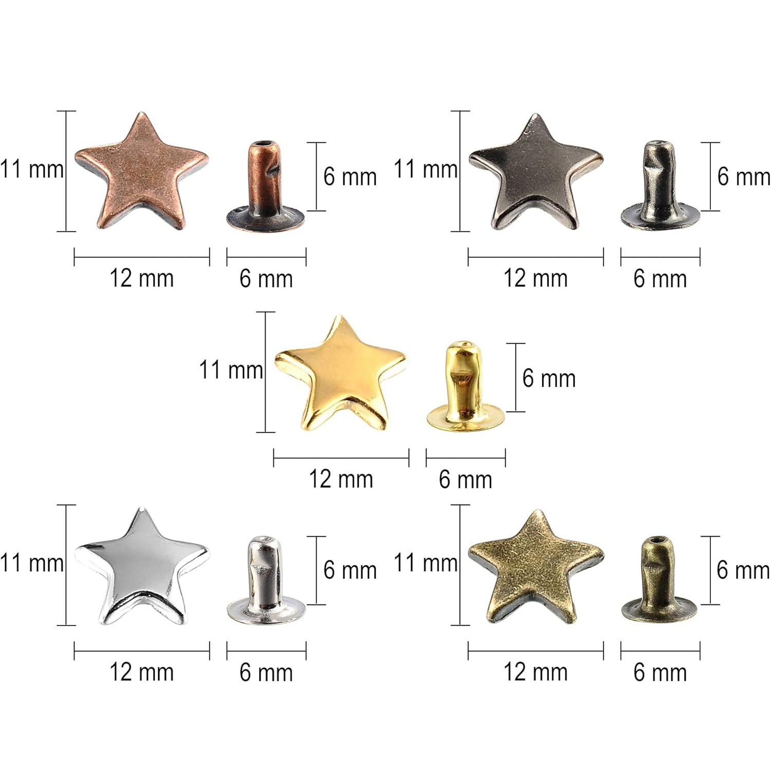 50/100 Sets Gunmetal Stern-Nie – Rivet Setter Tool Bewertung und Preis